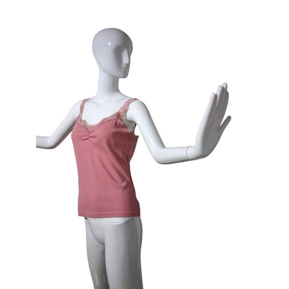 Y2K Cato Womens sz Medium Lace Romantic Grunge Coquette Dainty Ribbed Tank Top - Picture 5 of 14